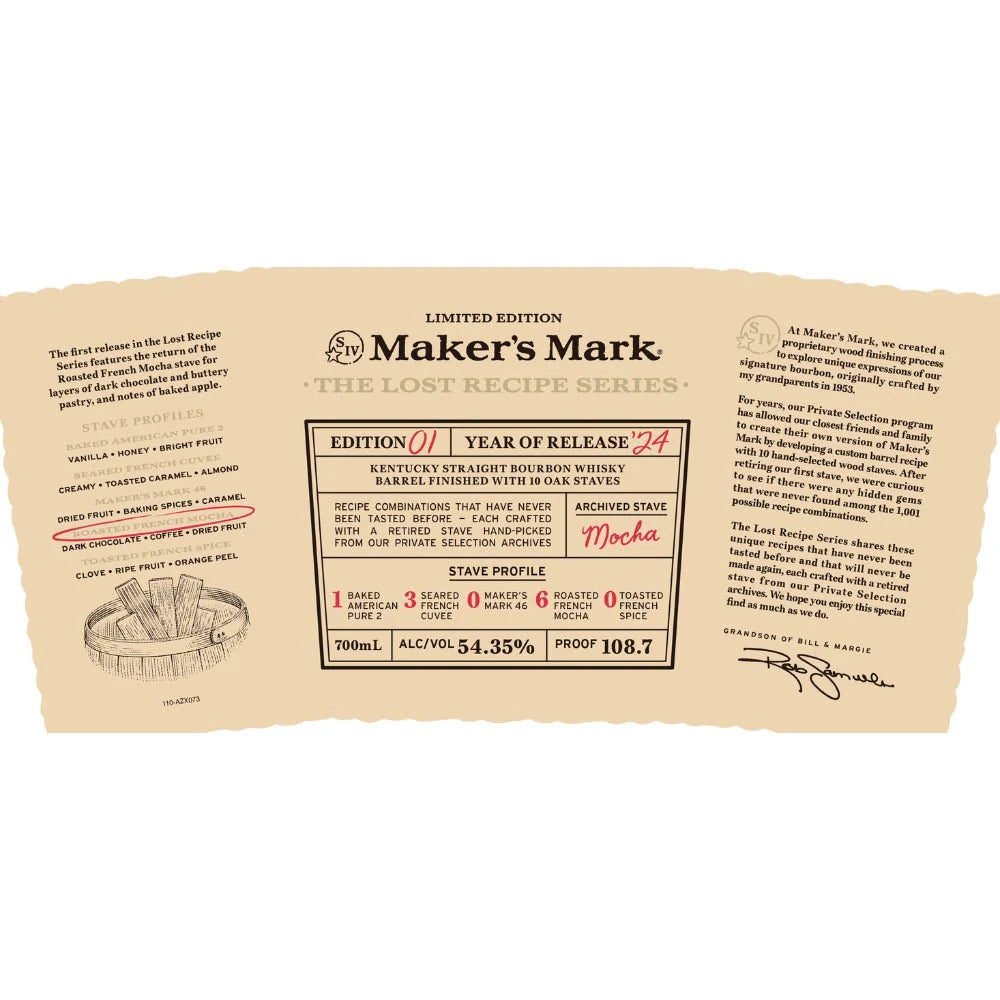 Maker's Mark 2024 The Lost Recipe Series Edition #01 Bourbon Whisky 750 ml