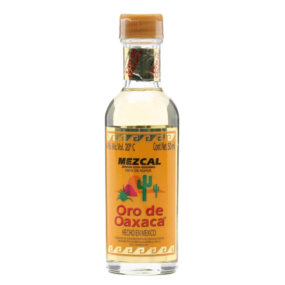 Oro de Oaxaca, Joven Con Gusano 100% De Agave Mezcal 750ml