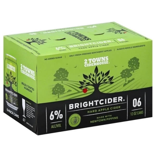 2 towns Ciderhouse Brightcider 6-Pack (12 Fl OZ Per Can)