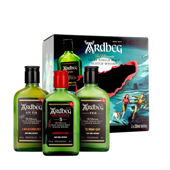 ARDBEG THE THREE MONSTERS OF SMOKE SCOTCH 200ML 3PK