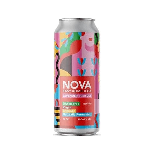 Nova Easy Kombucha Lavender, Hibiscus (One Pint)