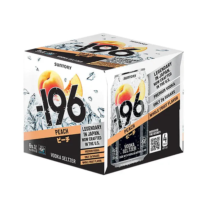 -196 Suntory Vodka Seltzer, Peach 4x12 oz. Cans
