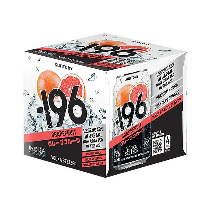 -196 Suntory Vodka Seltzer,Grapefruit 4x12 oz. Cans