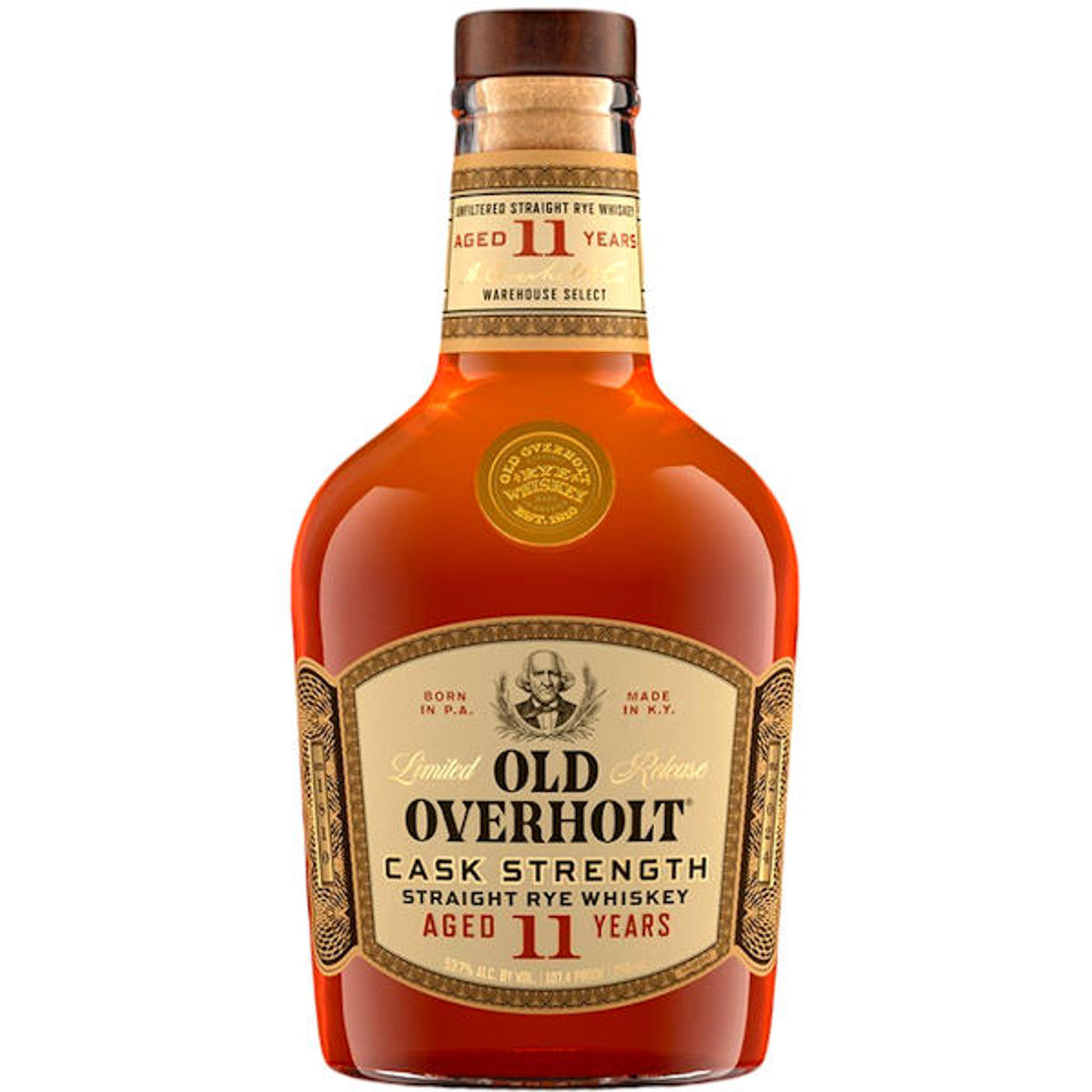 Old Overholt 11 Year Old Cask Strength Straight Rye Whiskey 750m